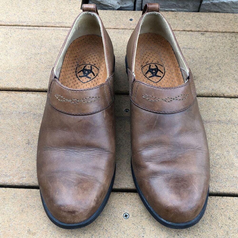 Ariat Slip On Sandal Western Paddock Leather size 7 B - Picture 2 of 11
